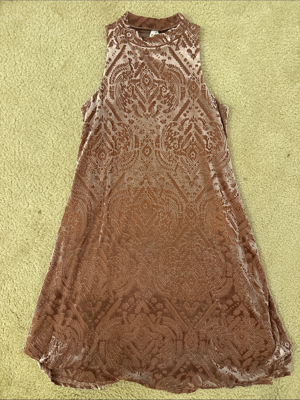 Mudd Velvet Burnout Mini Dress in Dusty Rose